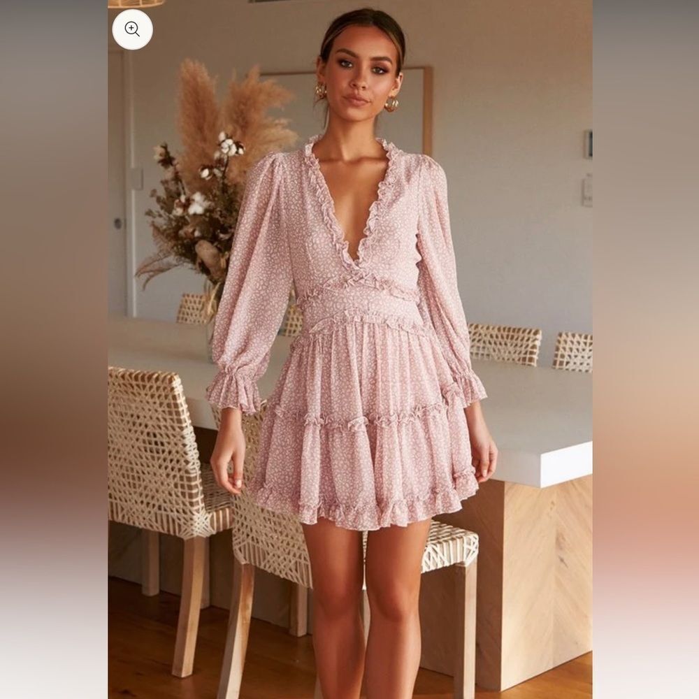 NWOT RARE Olivaceous Open Back Long-Sleeve Mini Dress Size S - Picture 9 of 13